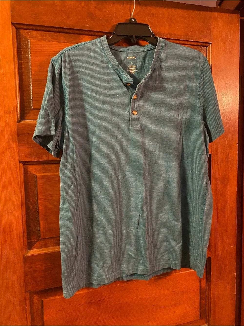 Sonoma Teal Short-Sleeve Henley Shirt